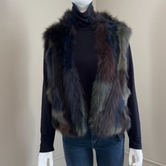 BCBGMAXAZRIA Real Fox Fur Vest, Size S - Picture 8 of 13